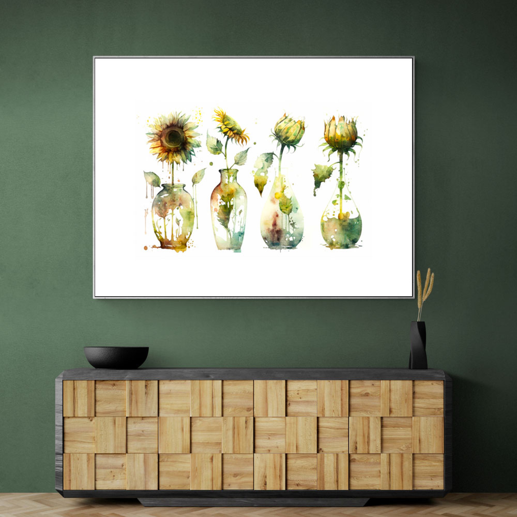 Melrose International Sunflower Vase Canvas Wall Art 32